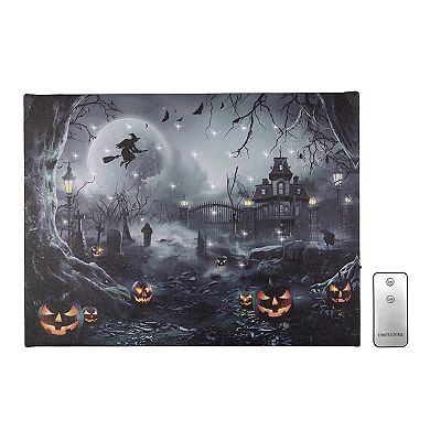 LumaBase Luminarias Spooky Halloween Night Battery-Operated Lighted Wall Art