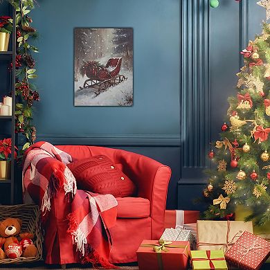 LumaBase Luminarias Winter Sleigh Lighted Wall Art