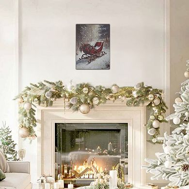 LumaBase Luminarias Winter Sleigh Lighted Wall Art