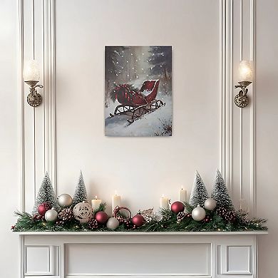LumaBase Luminarias Winter Sleigh Lighted Wall Art