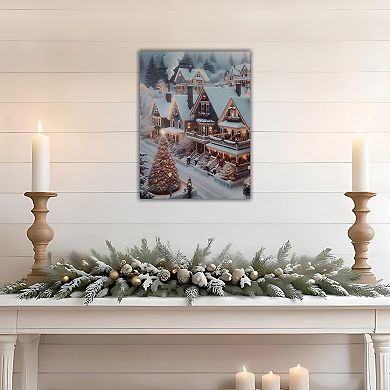 LumaBase Luminarias Christmas Town Lighted Wall Art