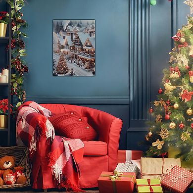LumaBase Luminarias Christmas Town Lighted Wall Art