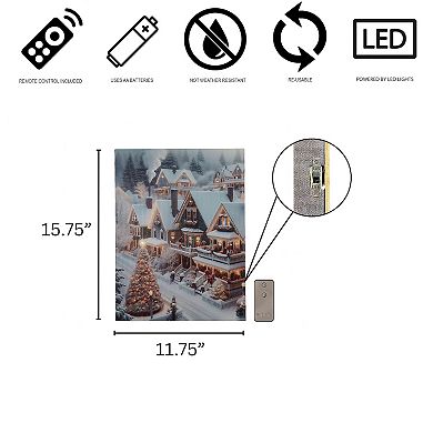 LumaBase Luminarias Christmas Town Lighted Wall Art