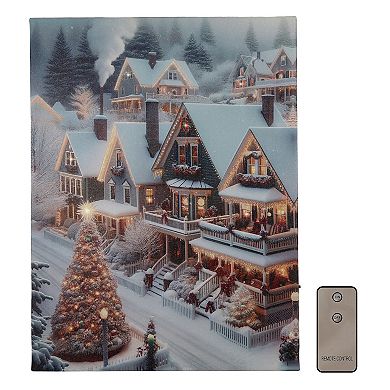 LumaBase Luminarias Christmas Town Lighted Wall Art