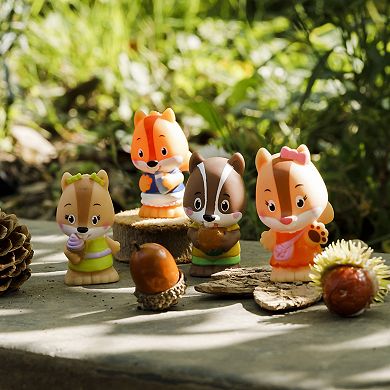 Idea Tank Timber Tots Nutnut Chipmunk Family 4 Toy Figurines