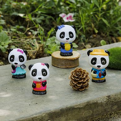 Idea Tank Timber Tots Panda Family 4 Toy Figurines