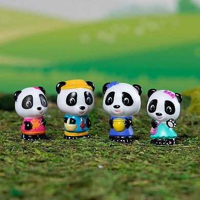 Idea Tank Timber Tots Panda Family 4 Toy Figurines