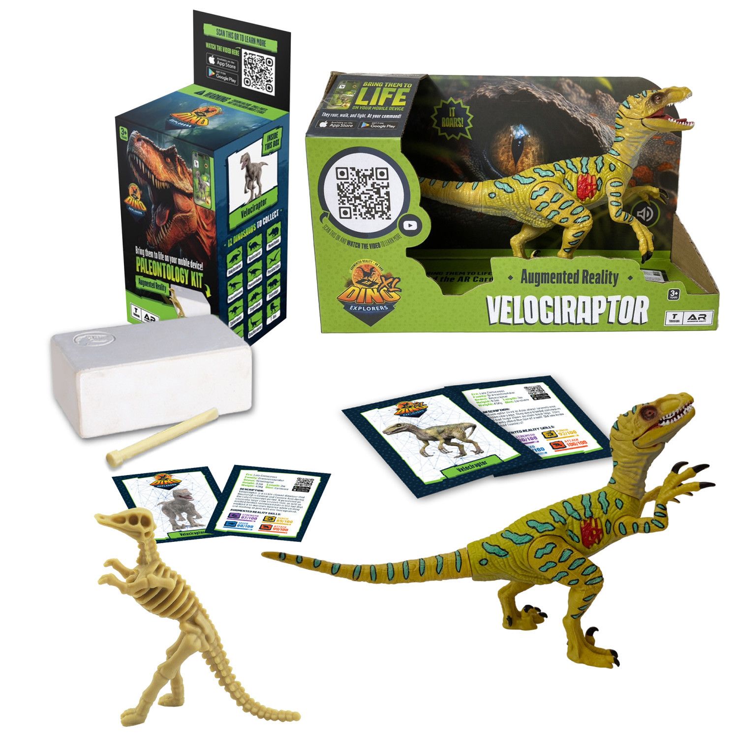 Детские фигурки Idea Tank Dino Explorers AR Velociraptor & Excavation Brick
