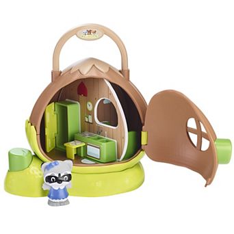Idea Tank Timber Tots Hazelnut House Mini Home & Raccoon Figurine