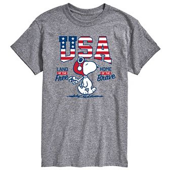 Big & Tall Peanuts USA Snoopy Free Brave Graphic Tee