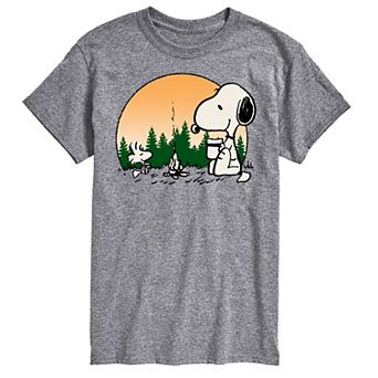 Big & Tall Peanuts Campfire Mugs Graphic Tee