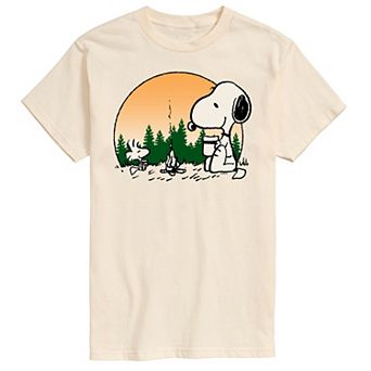 Big & Tall Peanuts Campfire Mugs Graphic Tee