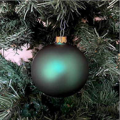 Discover Europe Made in Poland Green & Gold Glass Ball Christmas Ornaments Set of 6