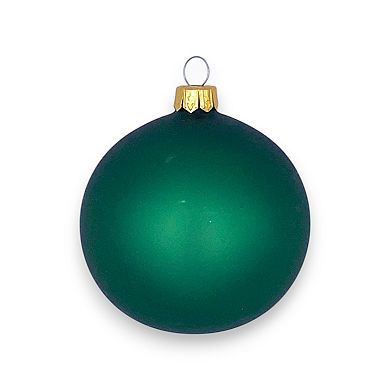 Discover Europe Made in Poland Green & Gold Glass Ball Christmas Ornaments Set of 6