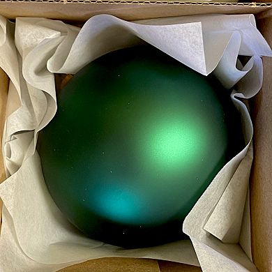 Discover Europe Made in Poland Green & Gold Glass Ball Christmas Ornaments Set of 6