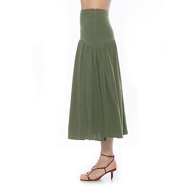 Women's ALEXIA ADMOR Michel Dropped Waist Midi Shirred Skirt