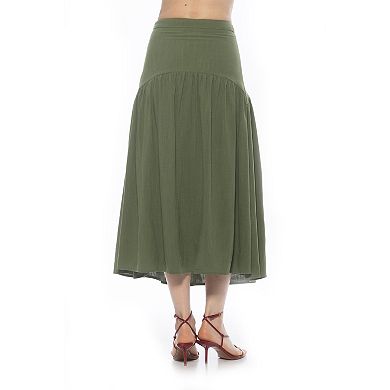 Women's ALEXIA ADMOR Michel Dropped Waist Midi Shirred Skirt