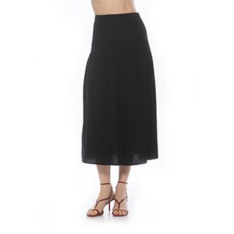 Women's ALEXIA ADMOR Michel Dropped Waist Midi Shirred Skirt