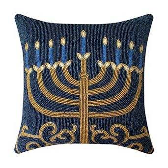Celebrate Together™ Hanukkah Fully Beaded Menorah Decorative Pillow