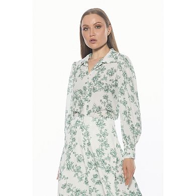Women's ALEXIA ADMOR Blouson Sleeve Button-Down Blouse
