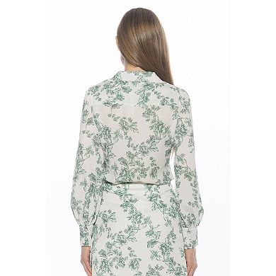 Women's ALEXIA ADMOR Blouson Sleeve Button-Down Blouse