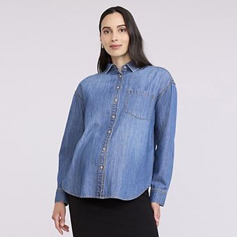 Maternity Motherhood® Denim Long-Sleeve Shirt