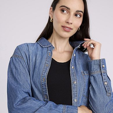 Maternity Motherhood Denim Long-Sleeve Shirt