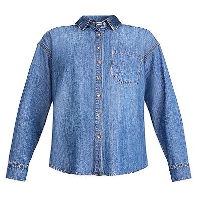 Maternity Motherhood Denim Long-Sleeve Shirt