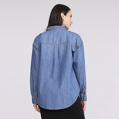Maternity Motherhood Denim Long-Sleeve Shirt