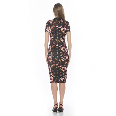 Women's ALEXIA ADMOR Short Sleeve Draped Midi Dress