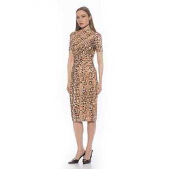Women's ALEXIA ADMOR Short Sleeve Draped Midi Dress
