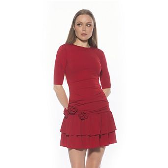 Women's ALEXIA ADMOR Draped Ruffle Dress