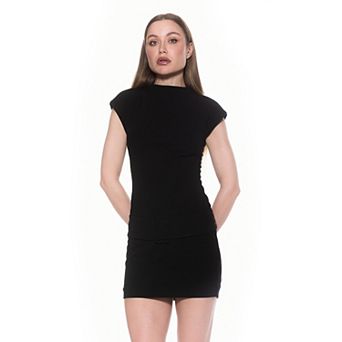 Women's ALEXIA ADMOR Cap Sleeve Dropped Waist Belted Mini Dress