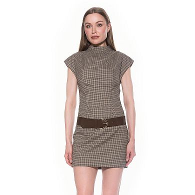 Women's ALEXIA ADMOR Cap Sleeve Dropped Waist Belted Mini Dress