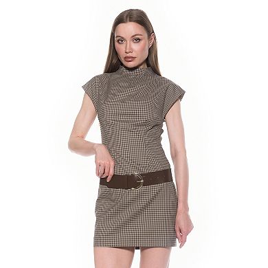 Women's ALEXIA ADMOR Cap Sleeve Dropped Waist Belted Mini Dress