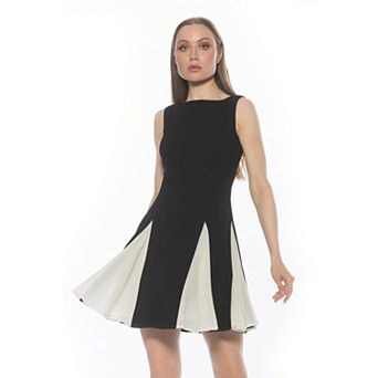 Women's ALEXIA ADMOR Sleeveless Boatneck Fit and Flare Dress