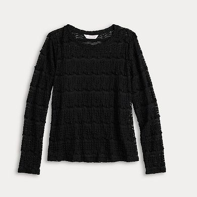 Women's LC Lauren Conrad Long Sleeve Lace T-Shirt