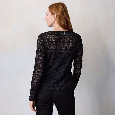 Women's LC Lauren Conrad Long Sleeve Lace T-Shirt
