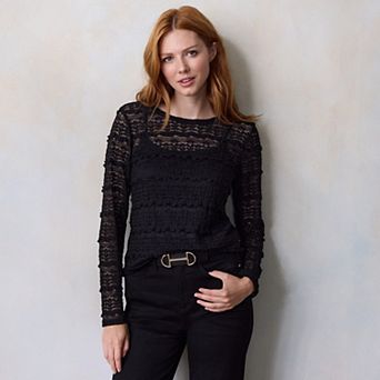 Women's LC Lauren Conrad Long Sleeve Lace T-Shirt