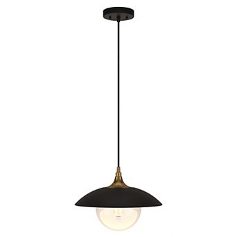 Finley & Sloane Alvia 14.5 in Wide Metal and Glass Shade Pendant Light