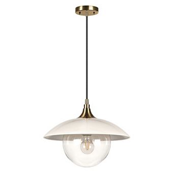 Finley & Sloane Alvia 14.5 in Wide Metal and Glass Shade Pendant Light