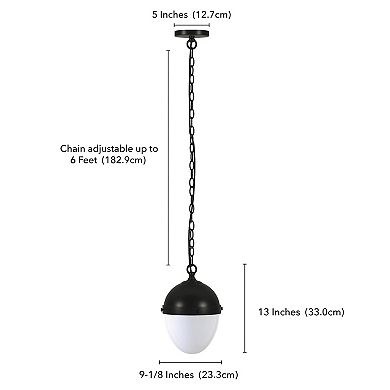 Finley & Sloane Aurelia 9-in. Wide Pendant Light Fixture with Glass Shade