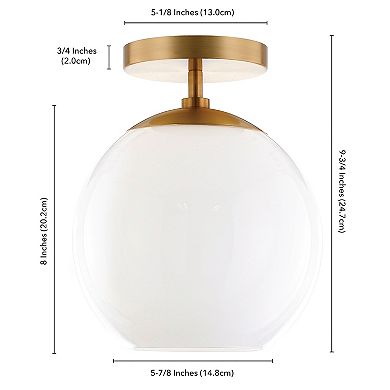 Finley & Sloane Bartlett 9-in. Wide Semi-Flush Mount Light Fixture with Glass Shade