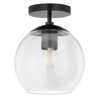 Finley & Sloane Bartlett 9 in Wide Semi-Flush Mount Light Fixture with Glass Shade