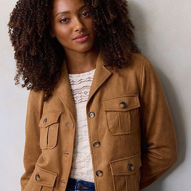 Women's LC Lauren Conrad Suede Military Jacket