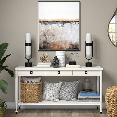 Finley & Sloane Blair Pill-Shaped Table Lamp with Glass Shade