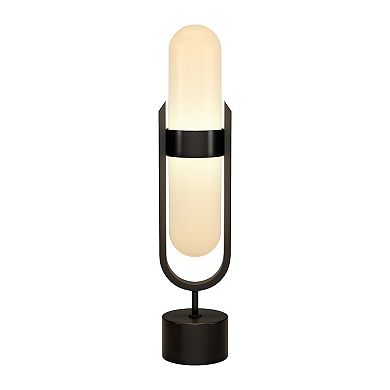 Finley & Sloane Blair Pill-Shaped Table Lamp with Glass Shade