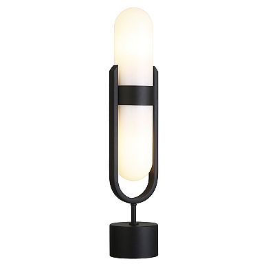 Finley & Sloane Blair Pill-Shaped Table Lamp with Glass Shade