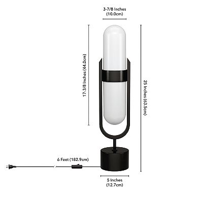 Finley & Sloane Blair Pill-Shaped Table Lamp with Glass Shade