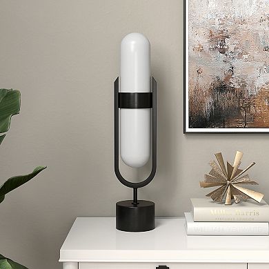 Finley & Sloane Blair Pill-Shaped Table Lamp with Glass Shade